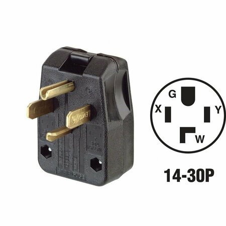 LEVITON 30A/50A 125V/250V 4-Wire 3-Pole Dual Range/Dryer Power Plug R55-00275-00E